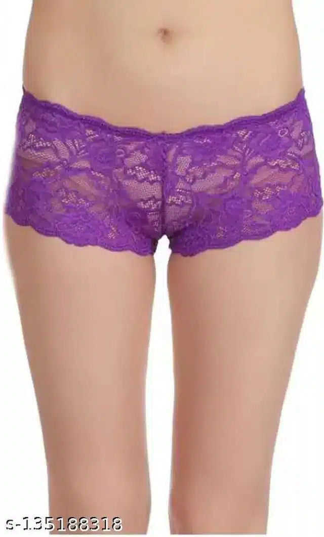 Net Briefs for Women (Purple, XL)