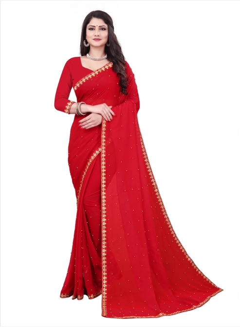 Red Women Saree
