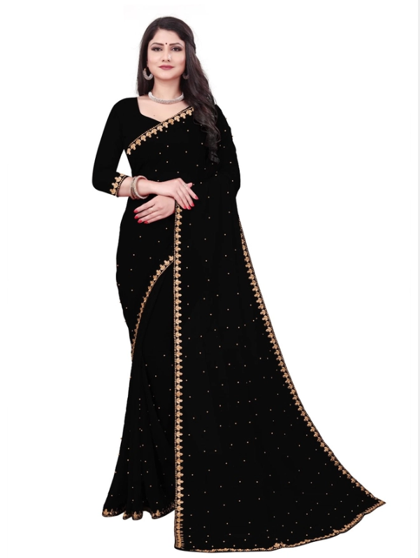 Black Women Saree