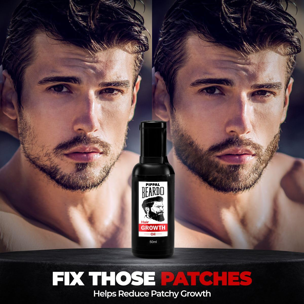 Beard & Hair Growth Oil for Stronger & Fuller Beard Hair 3X50ml