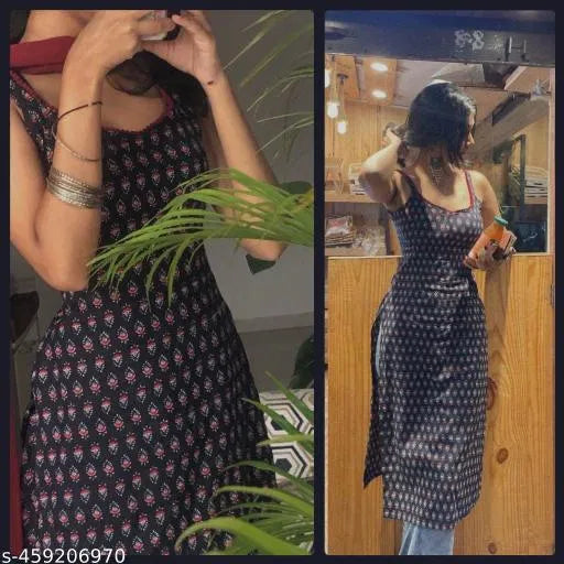 Black Kurti Without Sleeves
