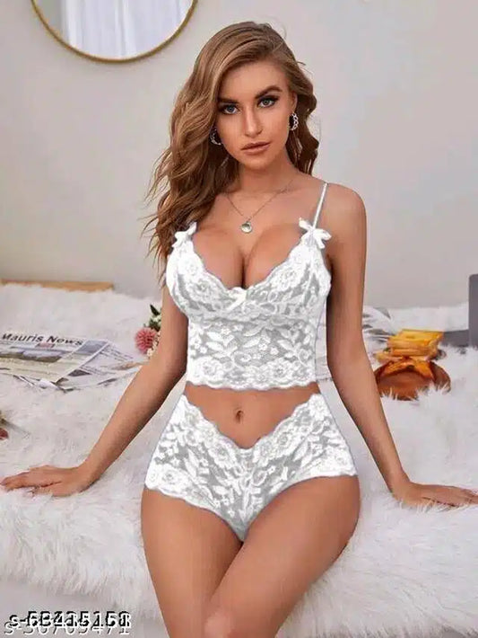 Babydolls for Women (White, Free Size) (Set of 1)